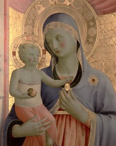 Detail der Jungfrau und des Kindes aus dem Annalena Altarbild von Fra Angelico