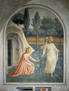 Noli me tangere. Jesus Christus verweigert der heiligen Maria Magdalena die Berührung. Fresko von Guido di Pietro