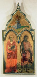 Die Heiligen Hieronymus und Johannes der Täufer, Seitenflügel des Tabernakels Madonna mit Kind und der Heiligen Dreifaltigkeit, um 1430 von Fra Angelico