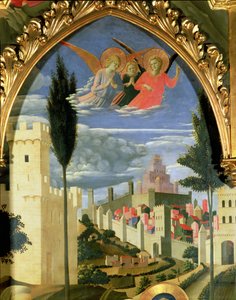 Santa Trinita Altarbild, Detail der trauernden Engel