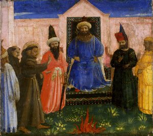 Die Feuerprobe des St. Franziskus vor dem Sultan