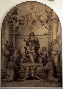 Pala del Gran Consiglio, Darstellung der Heiligen Anna, der Jungfrau und der Kinder Jesus und Johannes der Täufer, umgeben von Heiligen