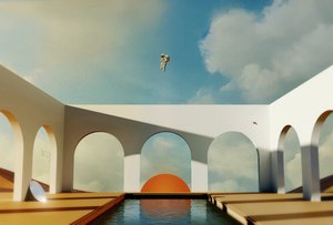 Astronaut schwebt in Utopia von Fran Rodríguez