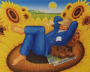 Van Goghs Sonnenblumen, 1998 (Öl und Tempera auf Holz)