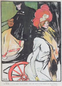 Karikatur eines Kutschers mit einer Kurtisane, 1901