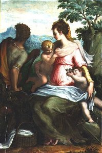 Madonna mit Kind und Johannes dem Täufer von Francesco Morandini