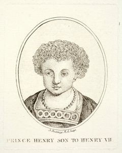 Prinz Heinrich, der zukünftige König Heinrich VIII., Sohn von Heinrich VII. und Elisabeth von York (Stich) von Francesco (after) Bartolozzi