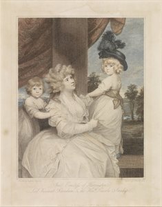 Porträt von Jane Stanhope mit ihren zwei Kindern
