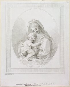 Jungfrau und Kind, graviert von Luigi Schiavonetti, 1793 (Gravur) von Francesco Bartolozzi