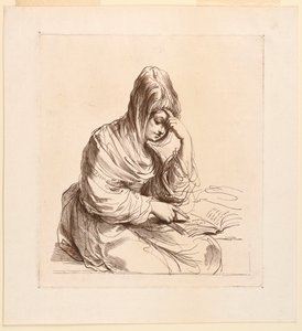 Frau beim Studieren von Francesco Bartolozzi