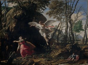 Hagar und Ismael in der Wüste