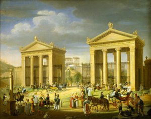 Der Zugang zur Villa Borghese, Rom, 1838