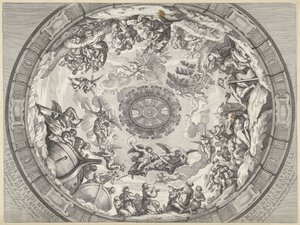 Kuppeldekoration mit alttestamentlichen Figuren und Engeln (Kuppeldekorationen in der Sankt-Peters-Basilika) von Francesco Faraone Aquila