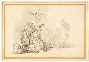 Rebecca versteckt die Hausgötter vor Laban von Francesco Fernandi