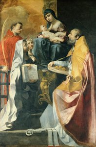 Madonna mit vier Heiligen von Francesco Giovanni Gessi