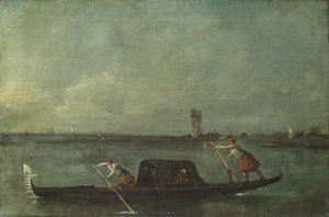 Eine Gondel auf der Lagune bei Mestre, nach 1780 von Francesco Guardi