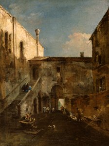 Ein venezianischer Innenhof von Francesco Guardi