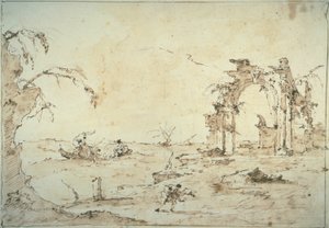 Capriccio mit einem Sturm auf der Lagune