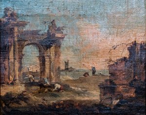 Capriccio mit Figuren und Ruinen, ca. 1775-1780