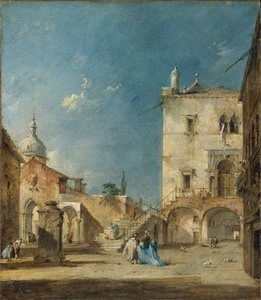 Imaginäre Ansicht eines venezianischen Platzes oder Campo, ca. 1780