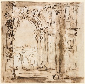 Paar Zeichnungen: Skizze des Labyrinths der Villa Pisani und Piazza San Marco..., 1773-1778 von Francesco Guardi