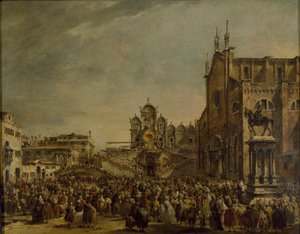 Papst Pius VI. segnet die Menge auf dem Campo SS Giovanni e Paolo, Venedig, 1782