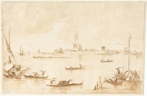 Die Festung San Andrea von der Lagune aus von Francesco Guardi