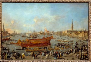 Die Abfahrt des Bucentaur zum Lido von Venedig am Himmelfahrtstag von Francesco Guardi