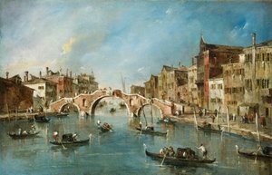 Ansicht des Cannaregio-Kanals, Venedig, ca. 1775-1780 von Francesco Guardi