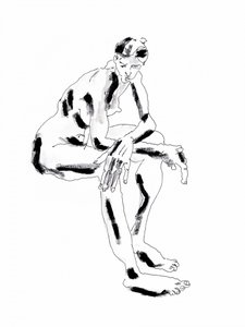 Sitzende Nachdenkliche Figur von Francesco Gulina