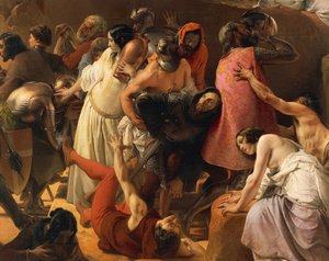 Der Durst der ersten Kreuzfahrer in Jerusalem, von Francesco Hayez (Detail)