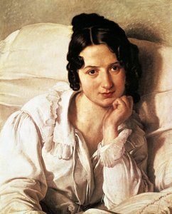 Die kranke Frau, Porträt von Carolina Zucchi von Francesco Hayez (1791-1882), Öl auf Leinwand, 60x495 cm