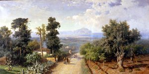 Die Umgebung von Palermo. Gemälde von F. Lojacono von Francesco Lojacono
