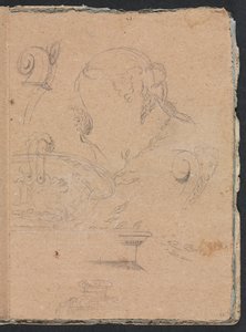 Verona-Skizzenbuch: Architektonische Motive mit Frauenkopf, Seite 45, 1760