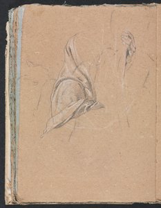Verona Skizzenbuch: Draperiestudie mit linker Hand (Seite 56) von Francesco Lorenzi