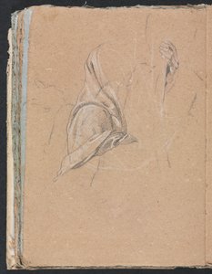 Verona Skizzenbuch: Draperiestudie mit linker Hand Seite 56, 1760 von Francesco Lorenzi