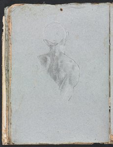 Verona Skizzenbuch: Männlicher Akt Kopf und Schultern von hinten Seite 62, 1760 von Francesco Lorenzi