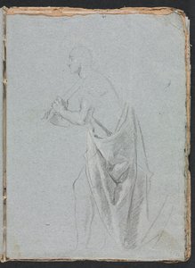 Verona Skizzenbuch: Stehender Mann mit Draperie, Seite 19, 1760 von Francesco Lorenzi