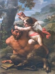 Der Kampf zwischen Amor und Pan