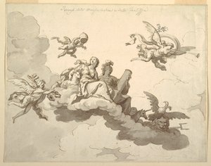 Entwurf für eine bemalte Decke: Triumph der Sanftmut und Stärke