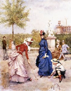 Ein Spiel Krocket von Francesco Miralles Galaup