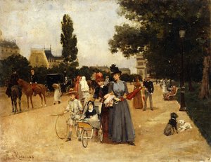 Avenue Foch mit Blick auf den Arc de Triomphe von Francesco Miralles Galaup