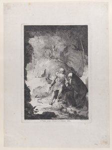 Heiliger Paulus der Einsiedler und Heiliger Antonius Abt im Gespräch in einer Landschaft, nach Pi..., ca. 1784-1836