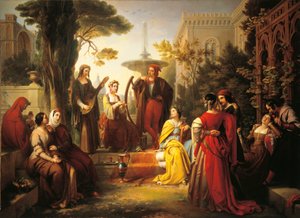 Erzähler des Decameron in Treviso, Italien