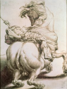 Reiter, von einem Speer durchbohrt, 16. Jahrhundert von Francesco de Rossi Salviati Cecchino