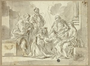 Heilige Familie mit Heiligen von Francesco Solimena