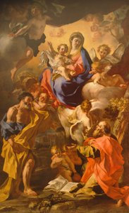 Madonna und Kind zwischen St. Peter und St. Paul von Francesco Solimena