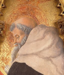 Profil von Dalbono Edward, Detail des Altars von Lazara, von Francesco Squarcione (1397-1468), Tempera auf Holz