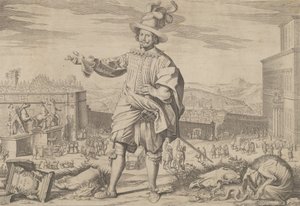 Porträt von Ioannes Altus Johann Alten, der Schweizer Garde, stehend am Quirinal und..., 1623