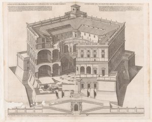 Speculum Romanae Magnificentiae: Farnese-Palast, 16. Jahrhundert von Francesco Villamena
